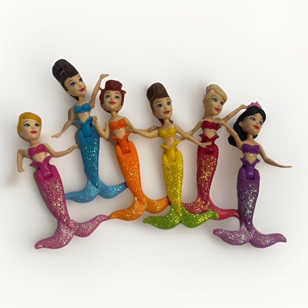 Disney Little Mermaid Ariel Princess & Her Sisters Lot of 5 Polly Pocket Dolls